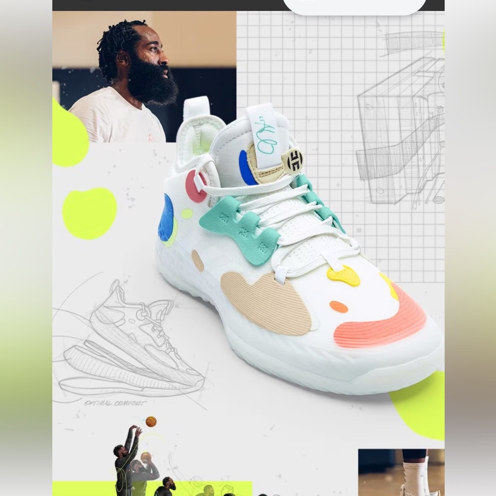 AdidasJames HARDEN VOLUME 5 Sneakers - White with Pastel Accents